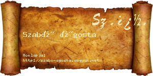 Szabó Ágosta névjegykártya